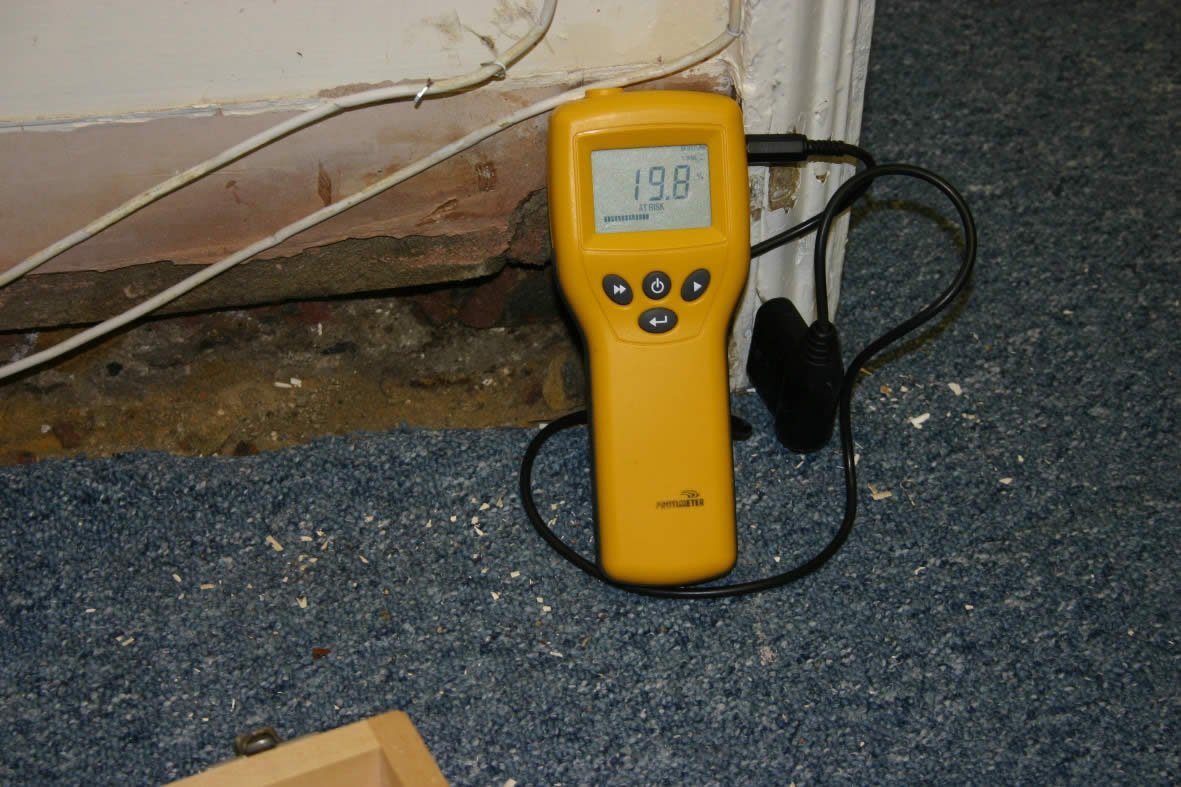 Figure 18: Electrical moisture meters have a role to play in diagnosing dampness problems when used in the correct hands.