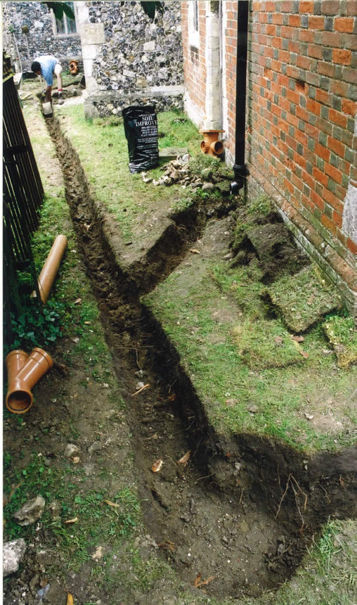 Figure 21: Improvements to drainage can help to overcome problems arising from below-ground dampness.